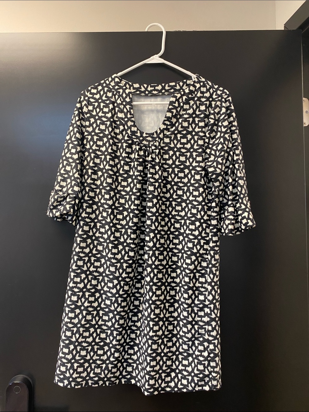 Classic Black & White Geometric Women's Dress